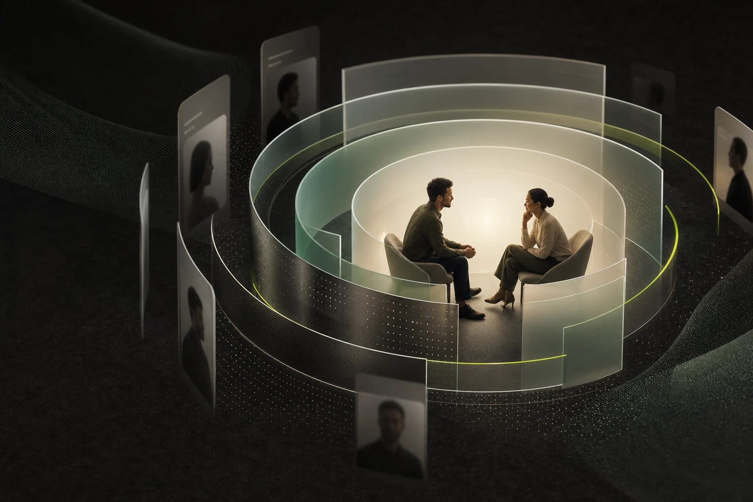 Mimolet participants inside four architectural layers of trust